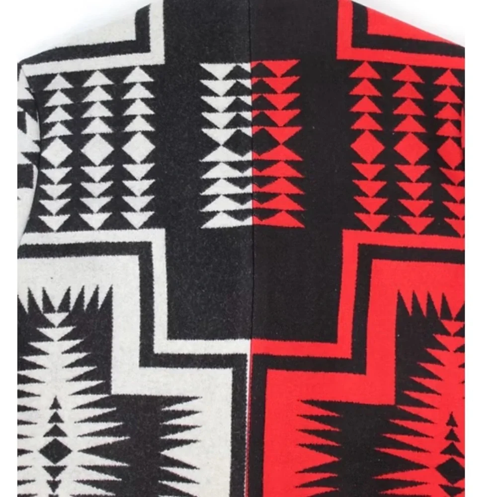 Rare Emme Studio Pendleton Red and Black Geometric Coat NWOT - Picture 7 of 16